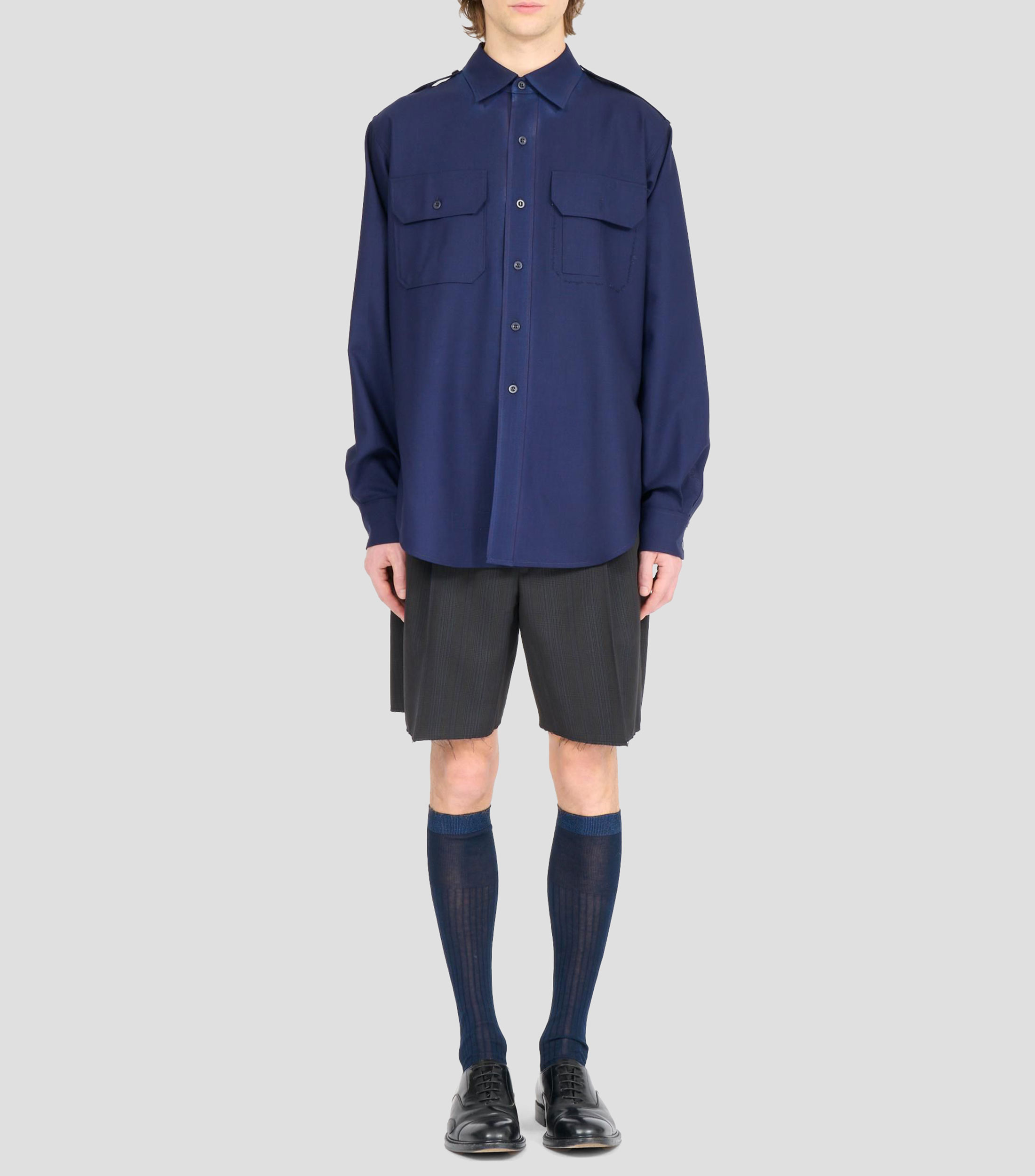 Camisa lisa con manga larga Hombre